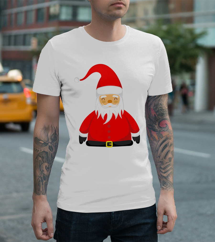 Santa Claus Outfit on Christmas Cartoon T-Shirt