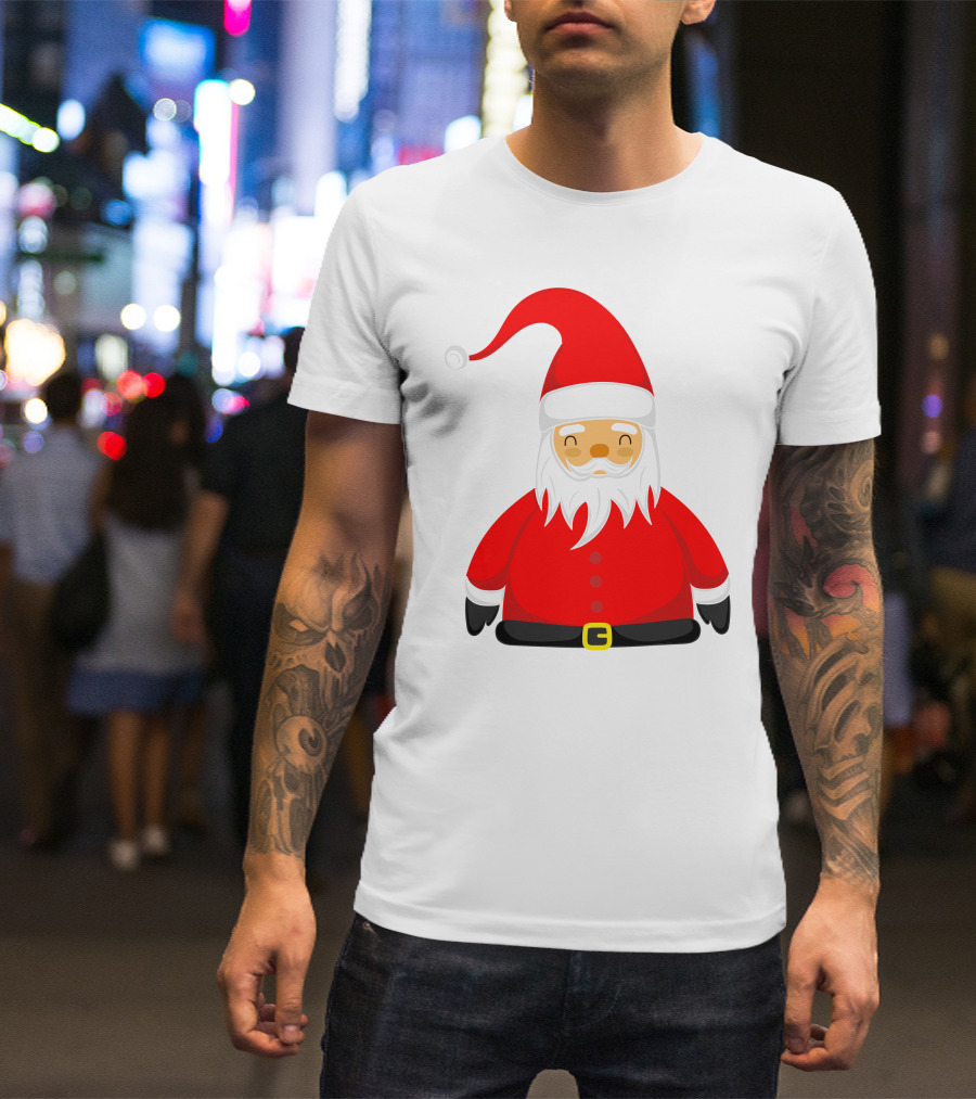 Santa Claus Outfit On Christmas Cartoon T-Shirt