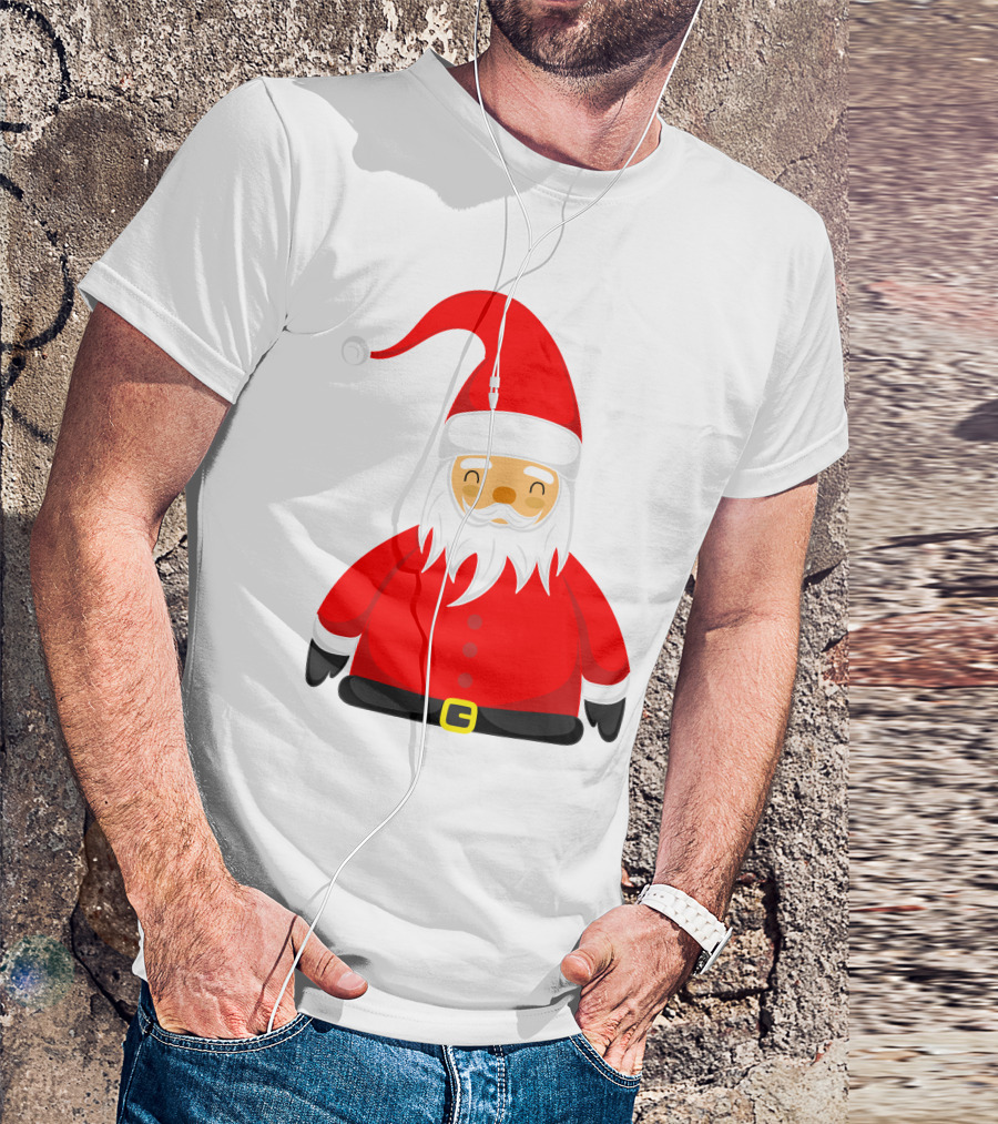 Santa Claus Outfit On Christmas Cartoon T-Shirt