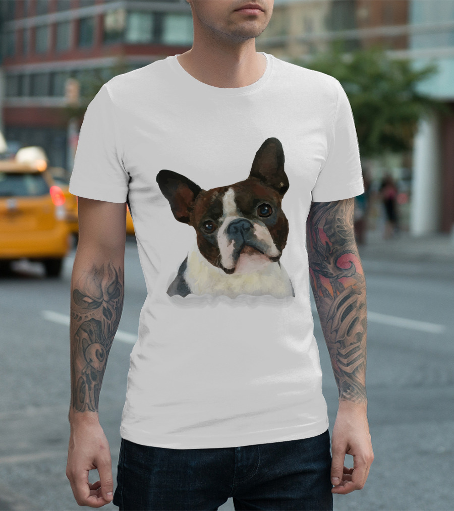Watercolor French Bulldog Head T-Shirt