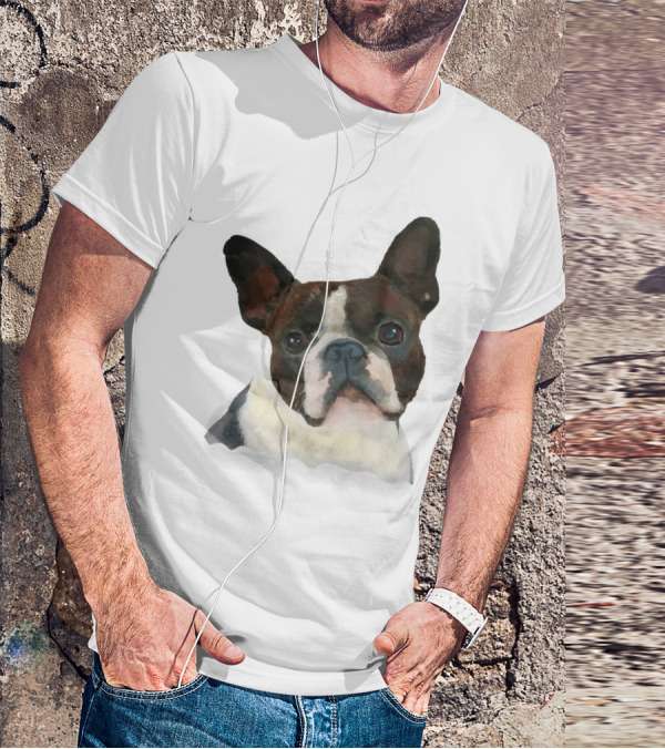 Watercolor French Bulldog Head T-Shirt
