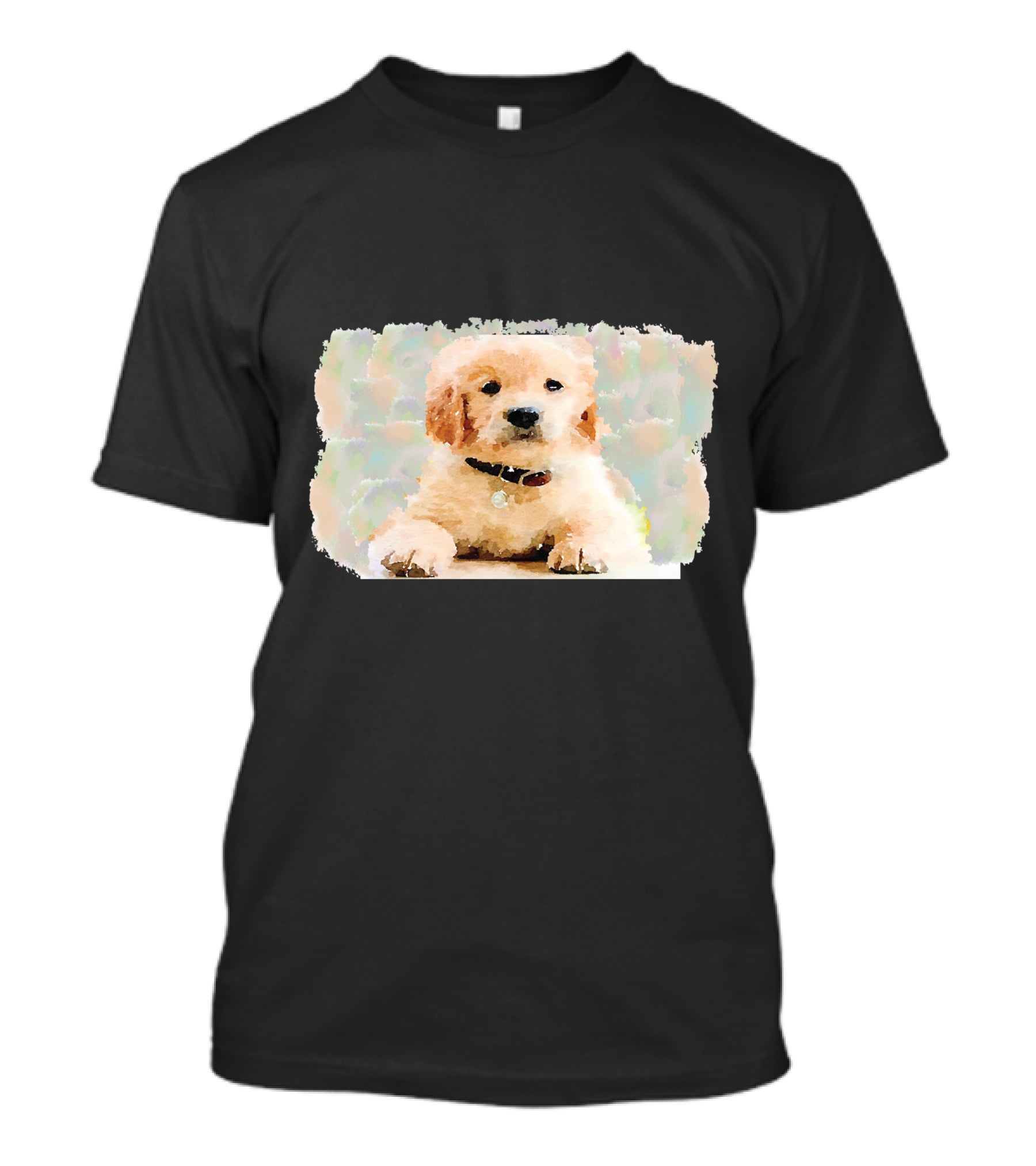Watercolor Puppy Dog Golden Retriever Pastel Abstract T-Shirt