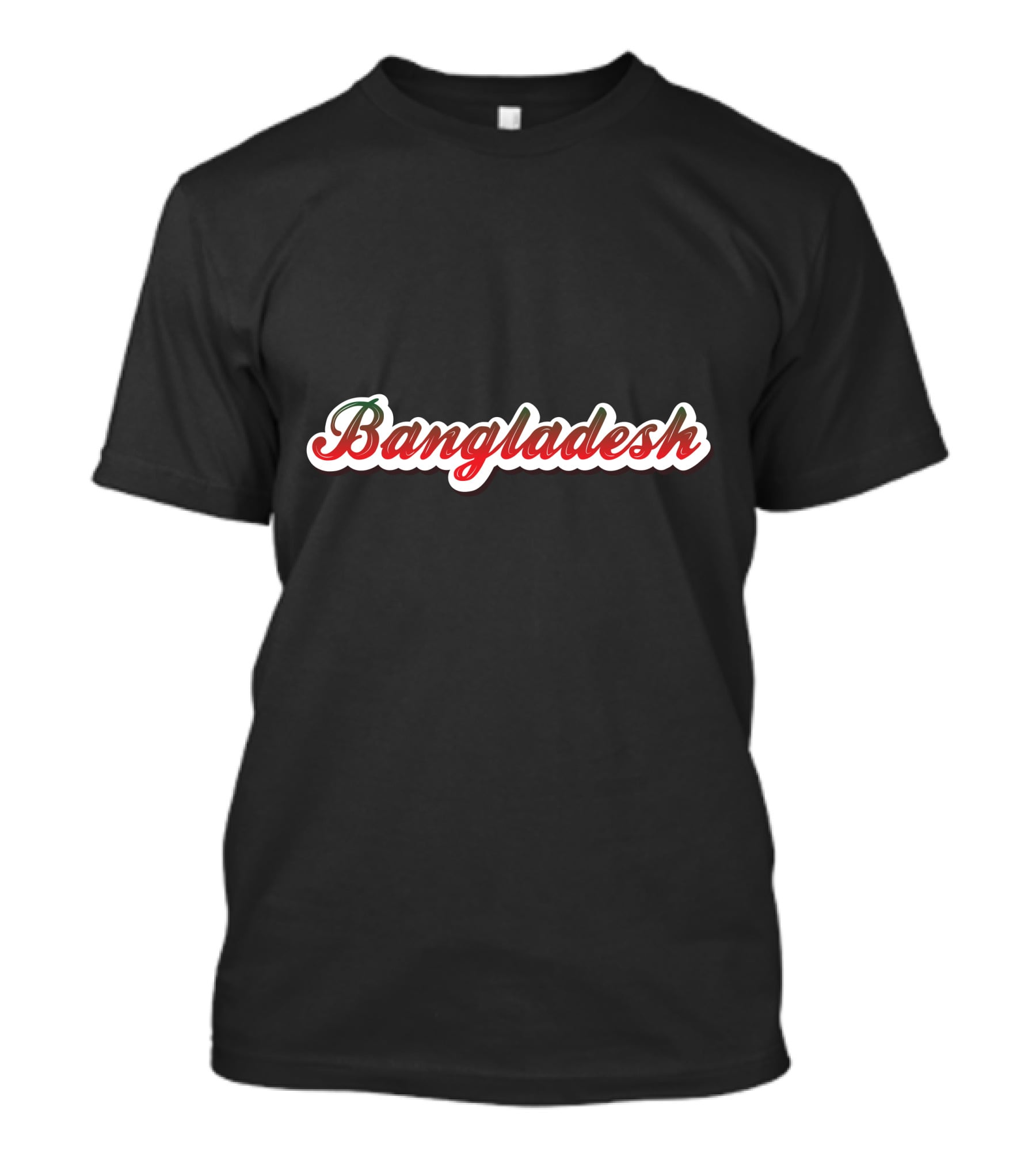 Bangladesh Green Red Script Font T-Shirt