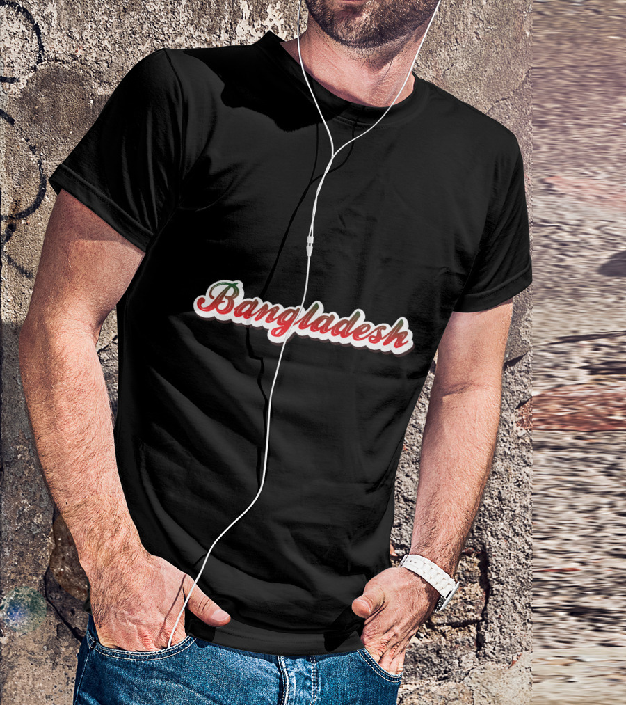 Bangladesh Green Red Script Font T-Shirt