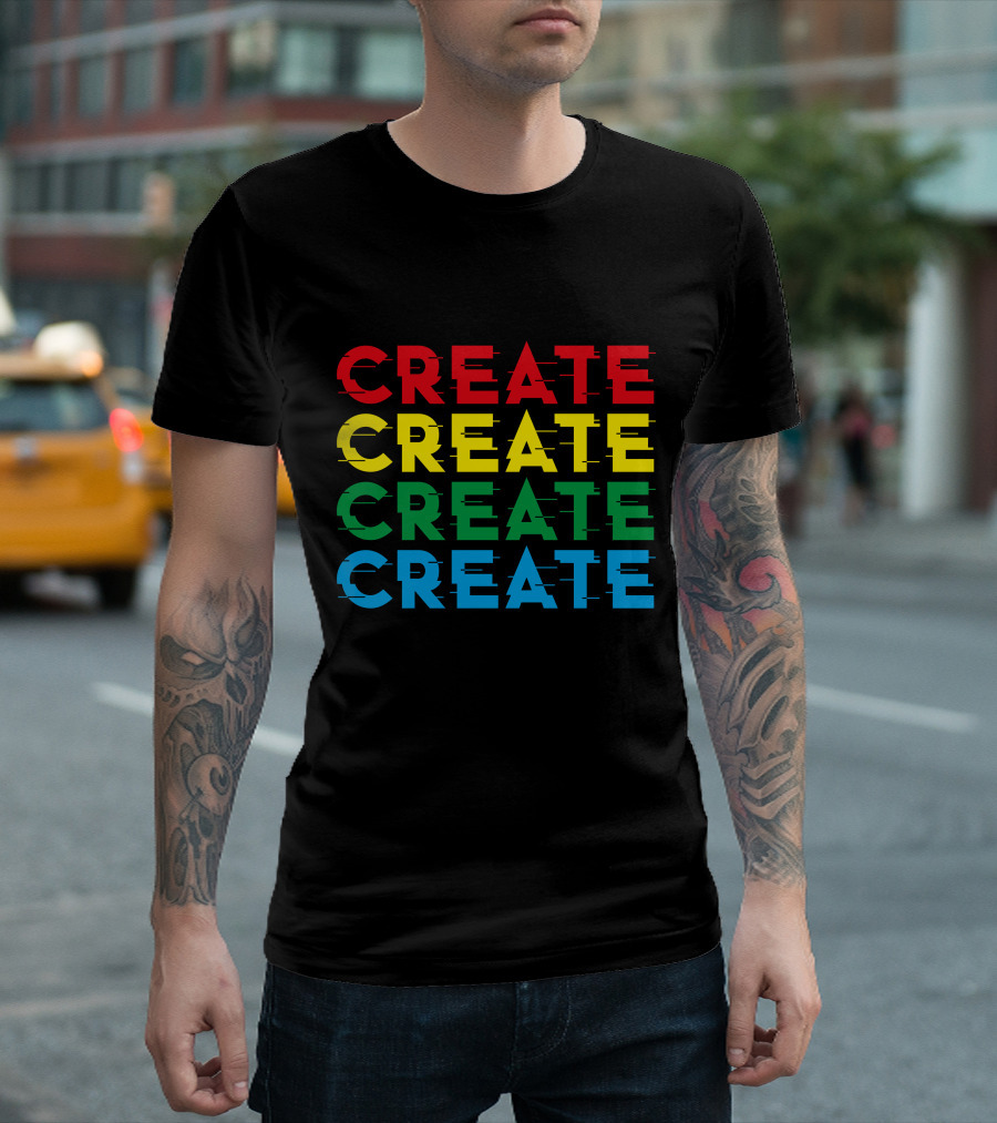 Colorful Stack Create Create Create Create T-Shirt