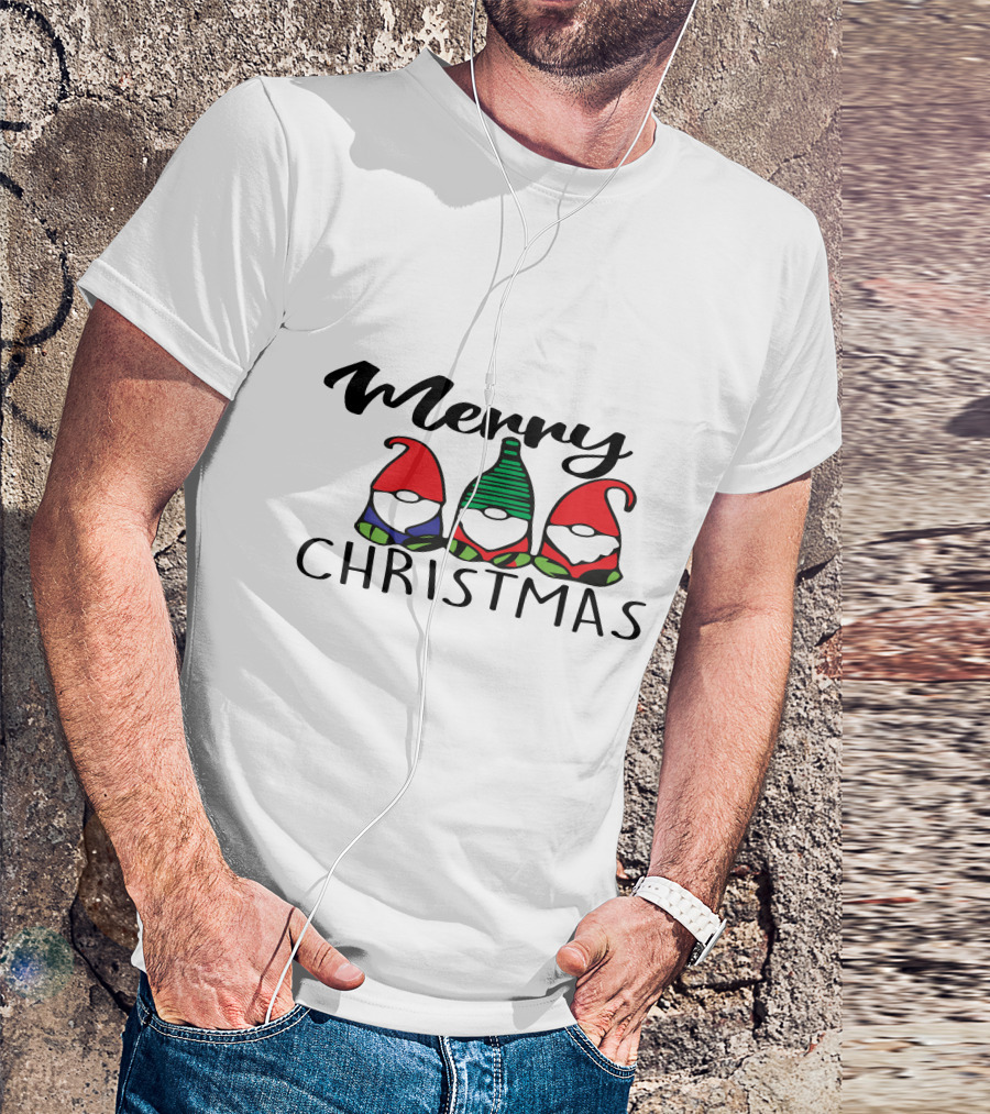 Merry Christmas Gnomes Festive Holiday T-Shirt