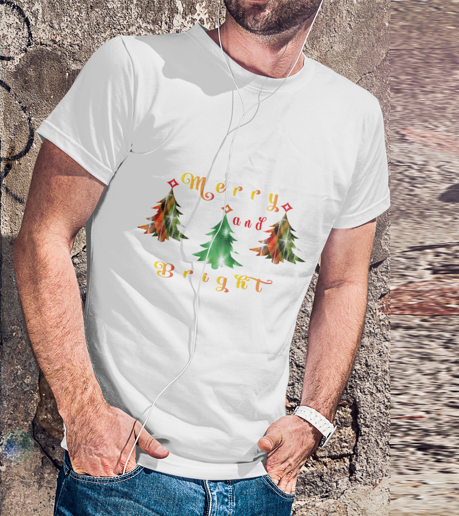 Merry And Bright Christmas Trees T-Shirt