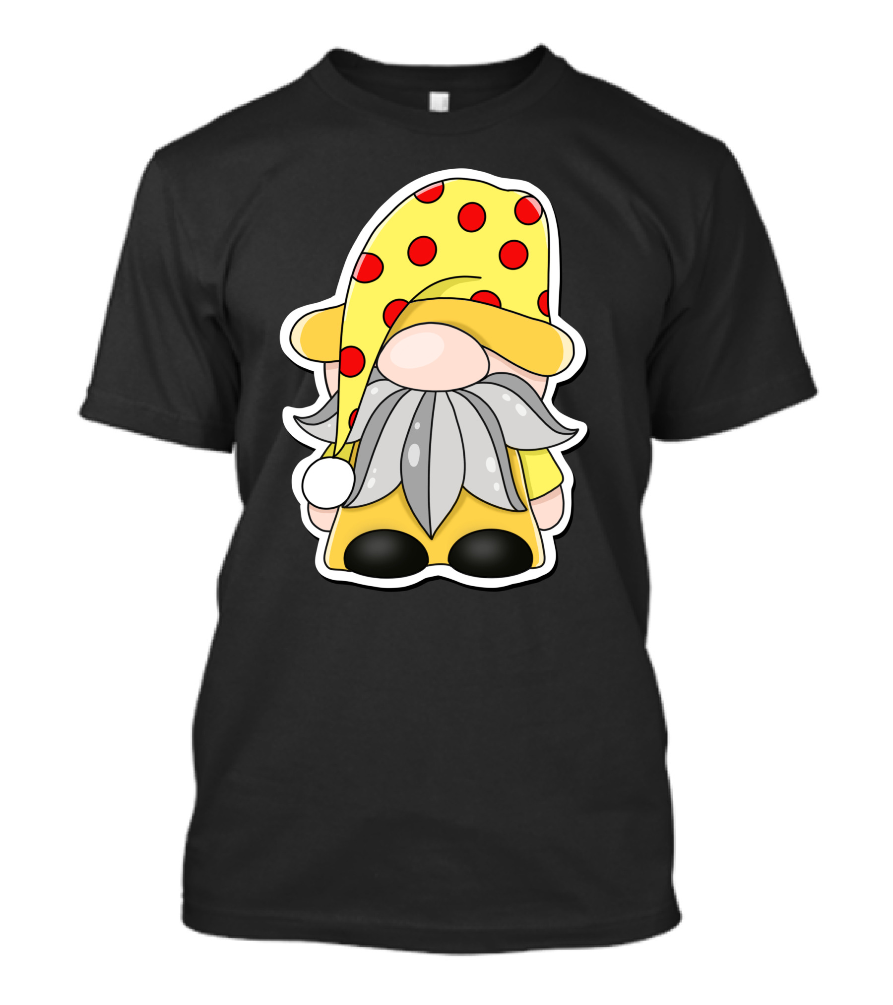 Funny Gnomes Yellow Red Polka Dot Hat T-Shirt