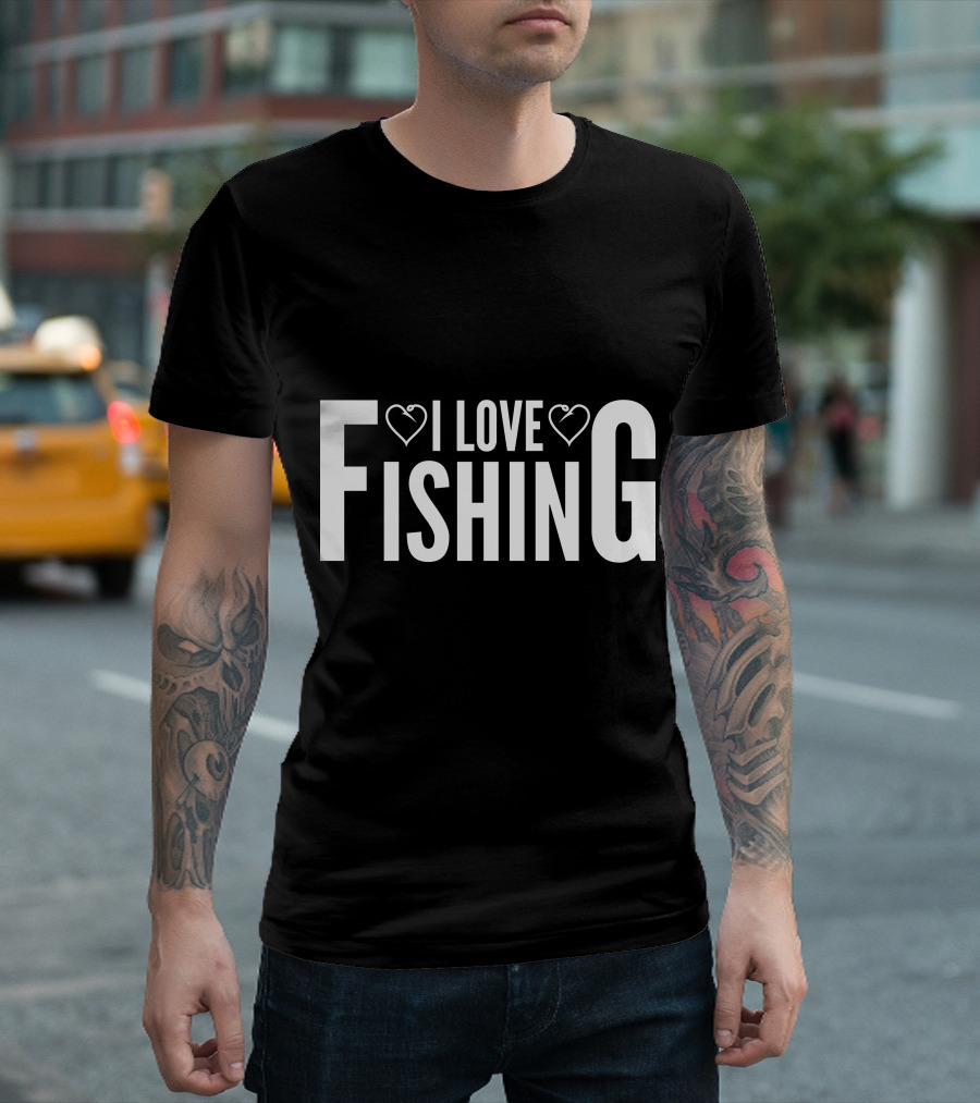 I Love Heart Fishing T-Shirt