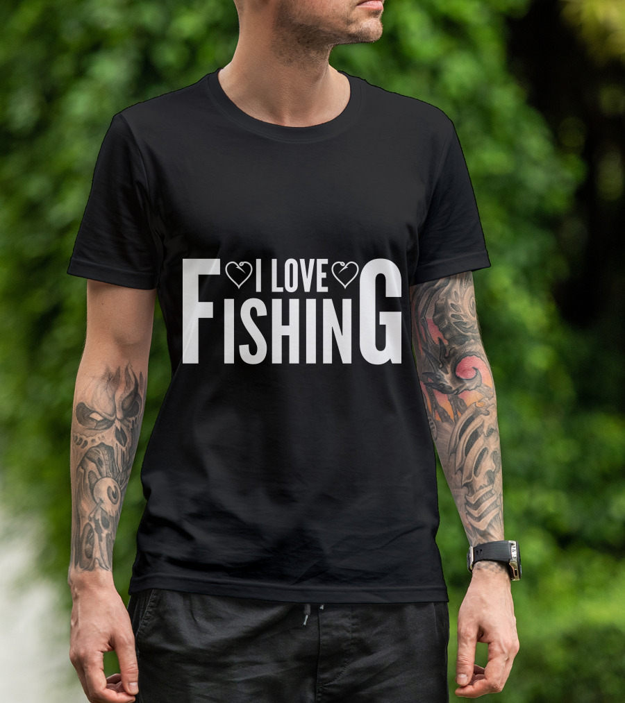 I Love Heart Fishing T-Shirt