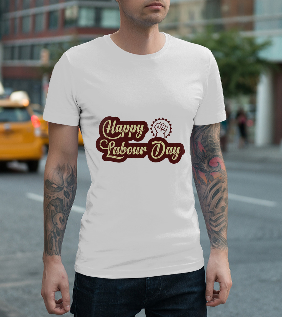 Happy Labour Day Fist and Gear T-Shirt