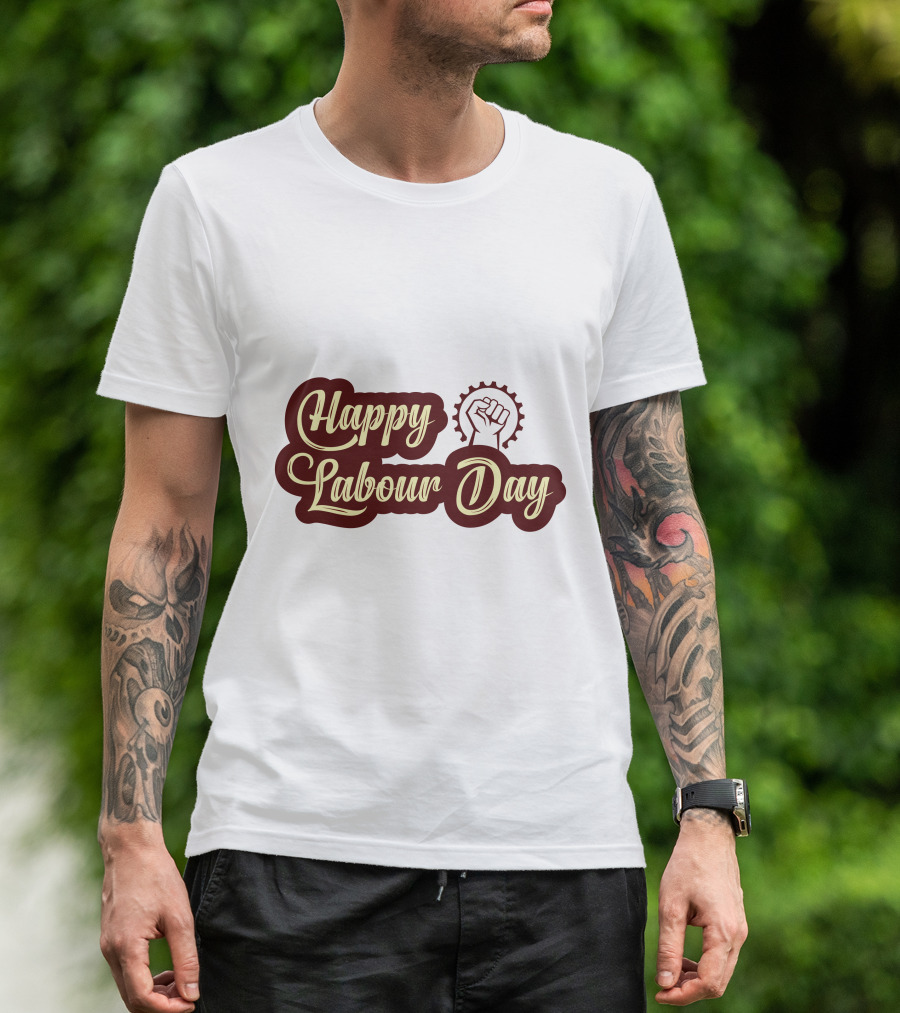 Happy Labour Day Fist And Gear T-Shirt