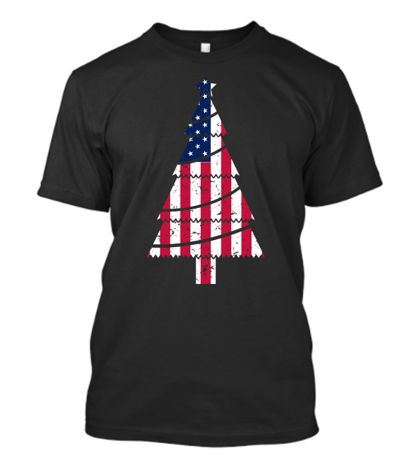 USA Flag Christmas Tree T-Shirt