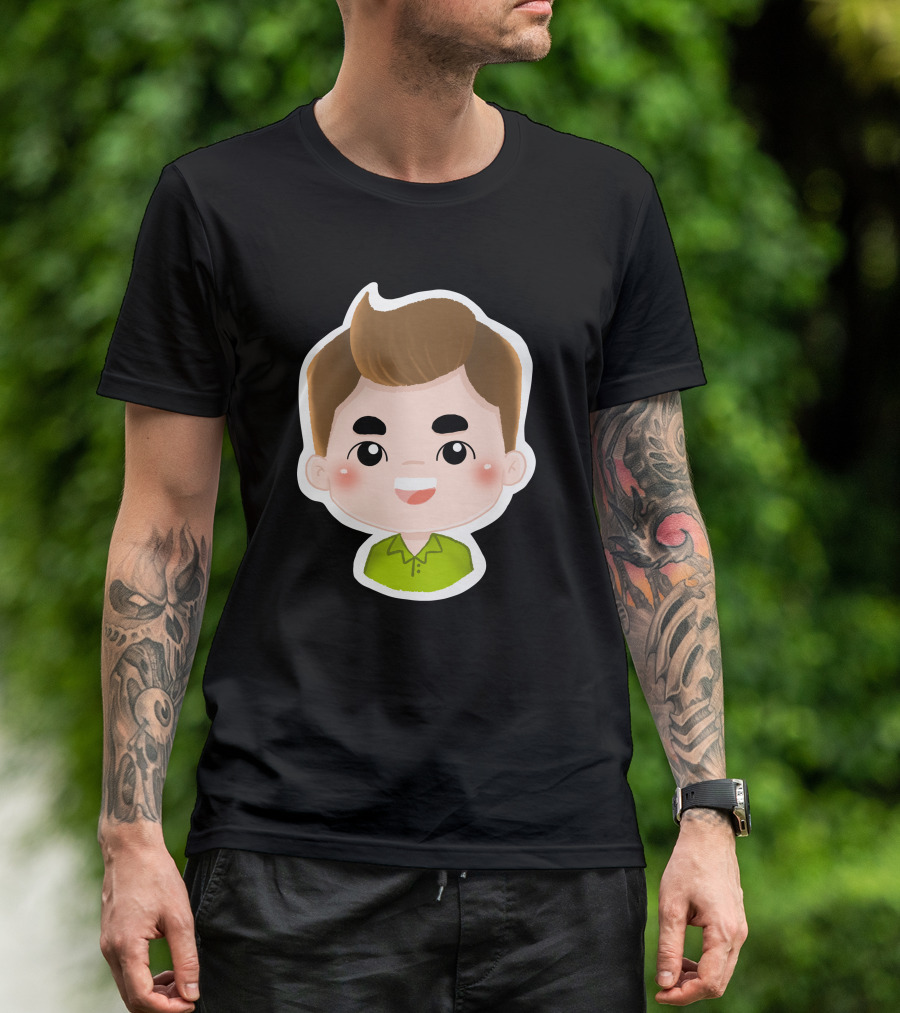 Fathers Day Daddy Sticker Cute Cartoon Character T-Shirt