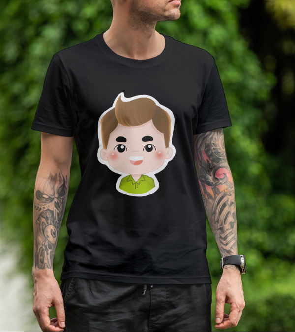 Fathers Day Daddy Sticker Cute Cartoon Character T-Shirt