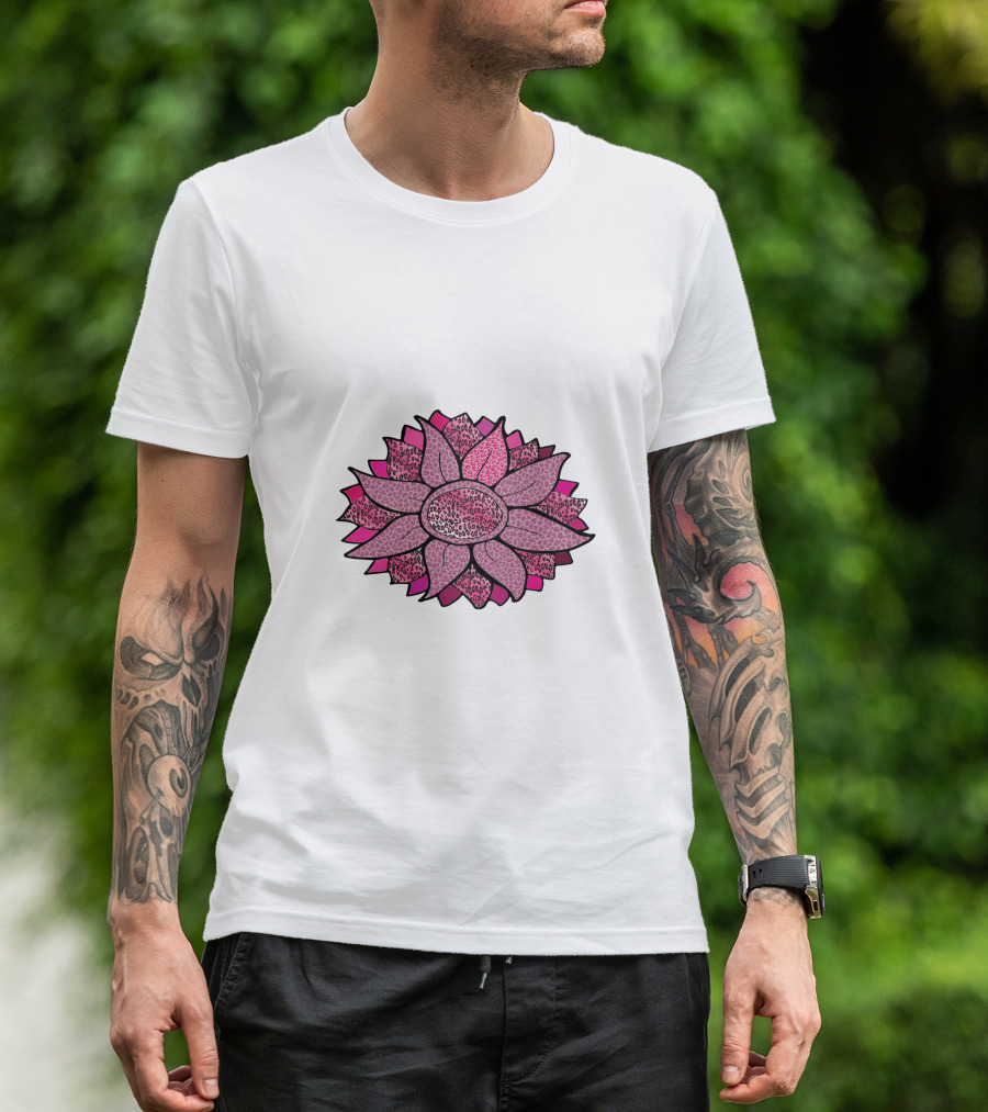 Pink Sunflower Unique Blossom T-Shirt