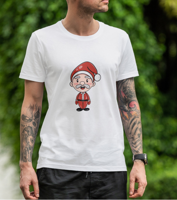 Santa Claus Chipi Cartoon Festive Character In Red Suit T-Shirt