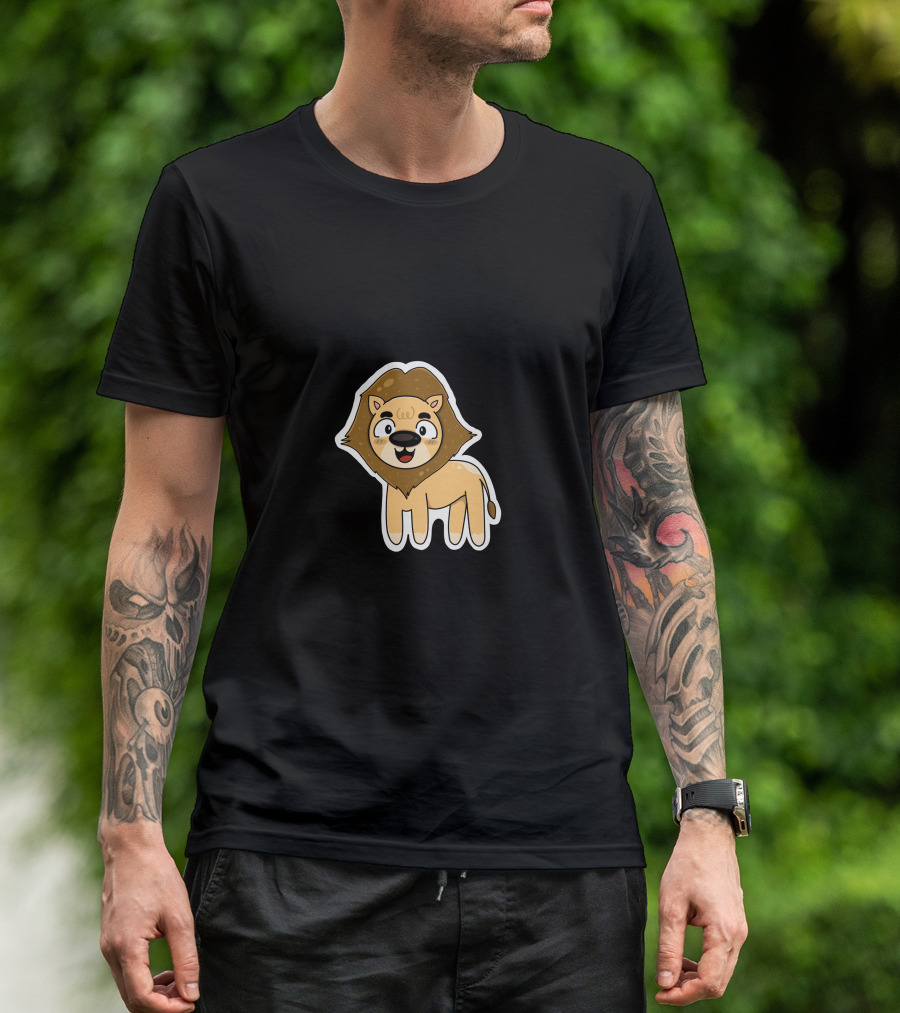 Lion Sticker Cute Cartoon T-Shirt