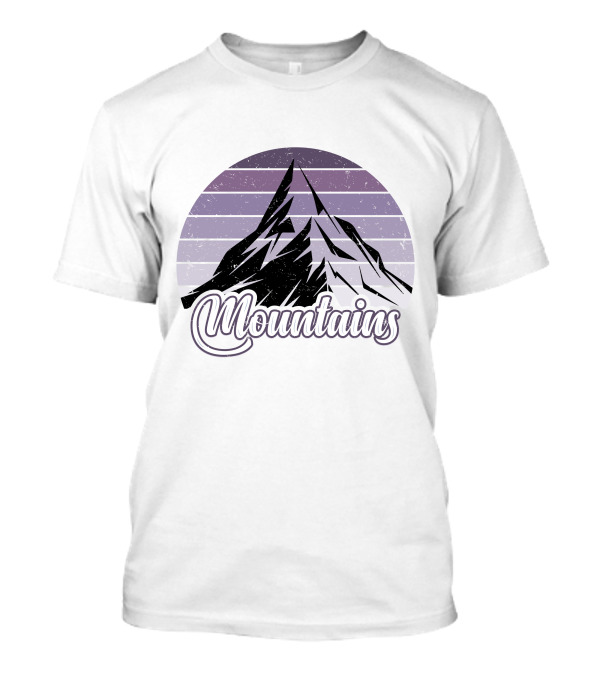 Mountains Vintage Retro Sunset Camping T-Shirt