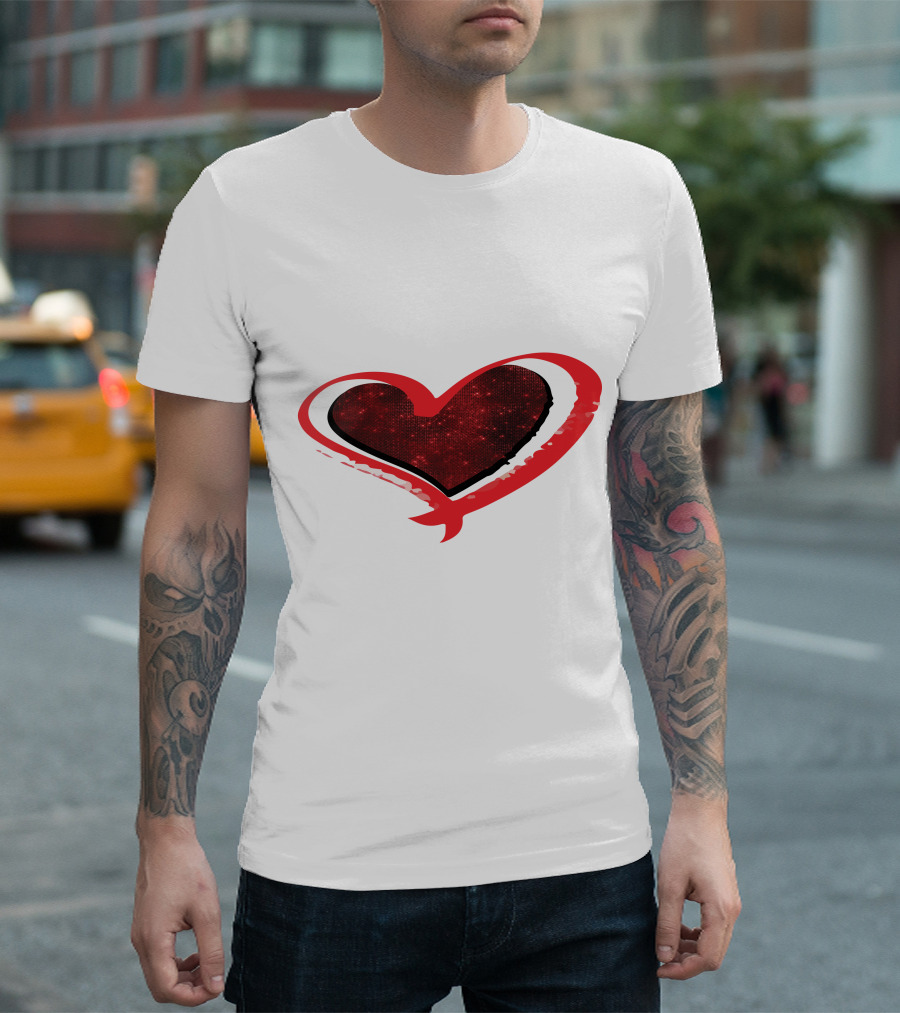 Valentines Day Heart Red Sparkle T-Shirt