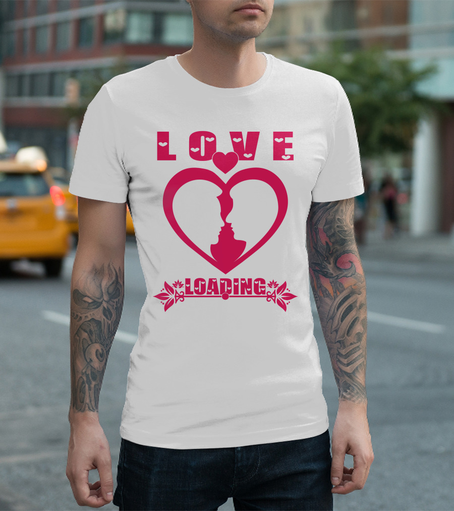 LOVE Heart Silhouette Couple LOADING T-Shirt