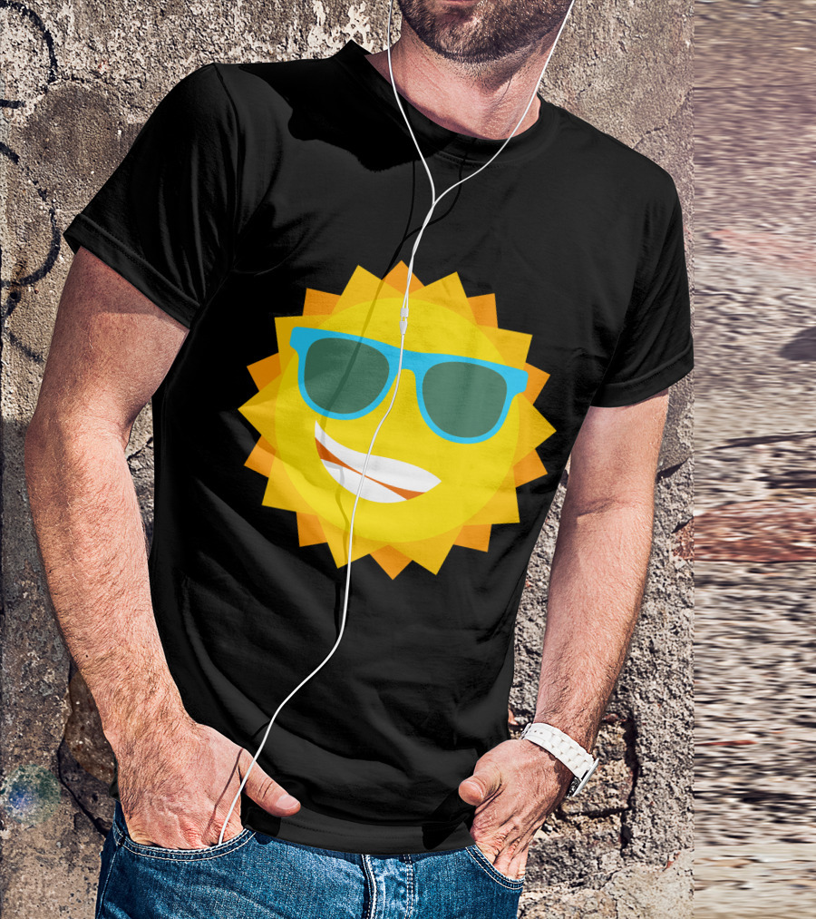 Cool Sun With Blue Sunglasses T-Shirt