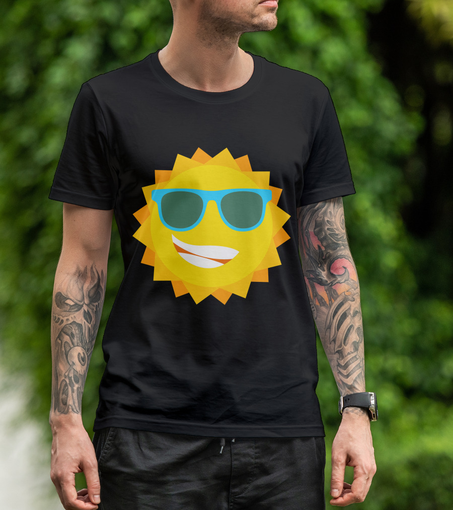 Cool Sun With Blue Sunglasses T-Shirt