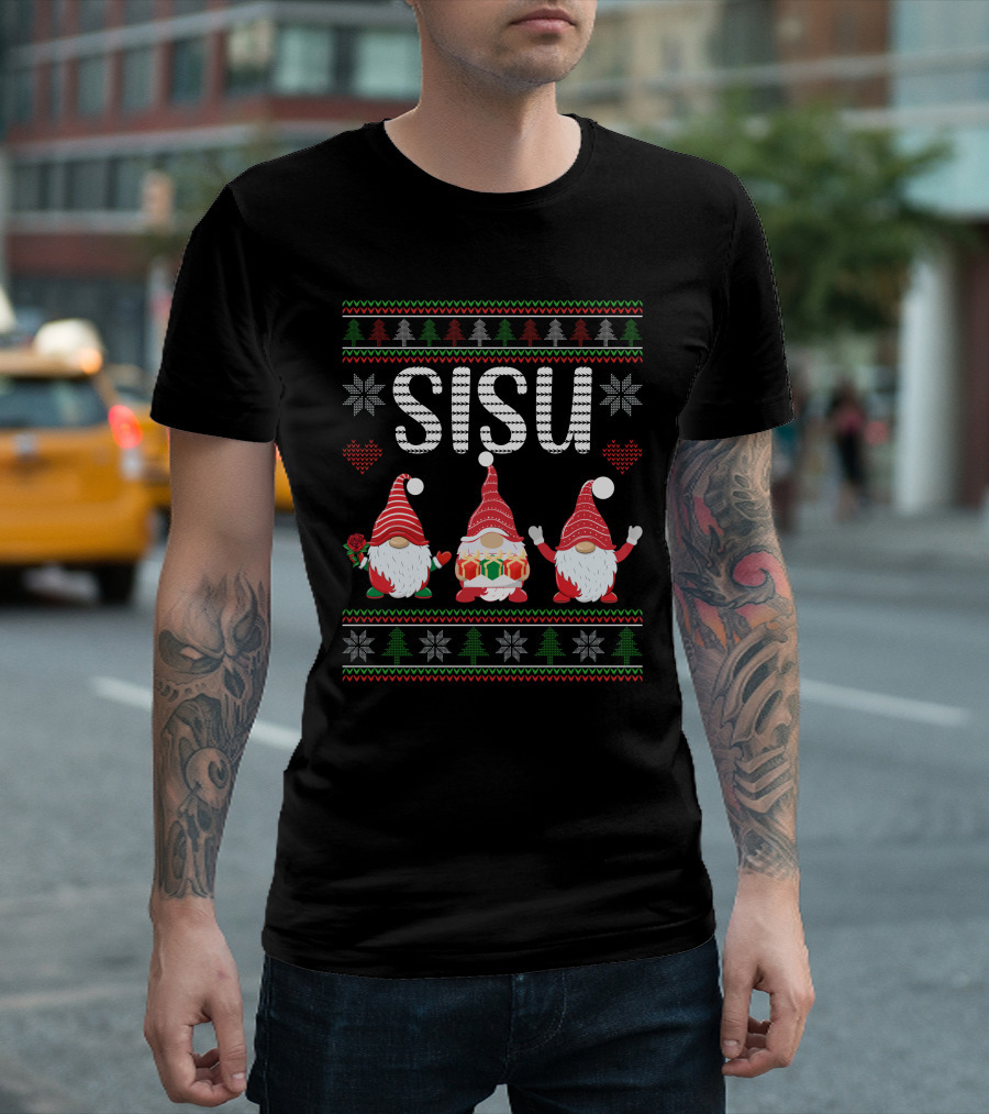 Sisu Gnomes Christmas Tree Snowflake Heart T-Shirt