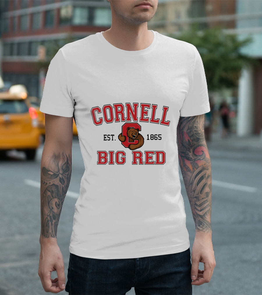 Cornell University Big Red Bear Logo Est 1865 T-Shirt