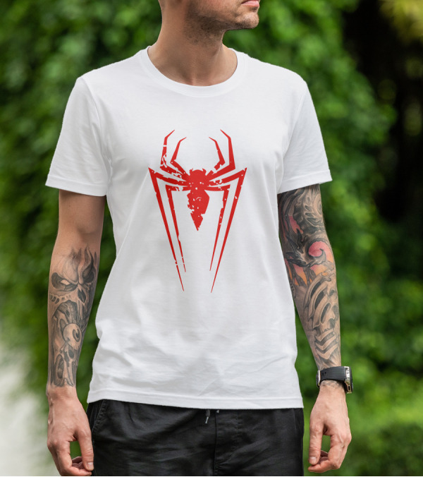 Venom Spiderman Red Distressed Spider T-Shirt