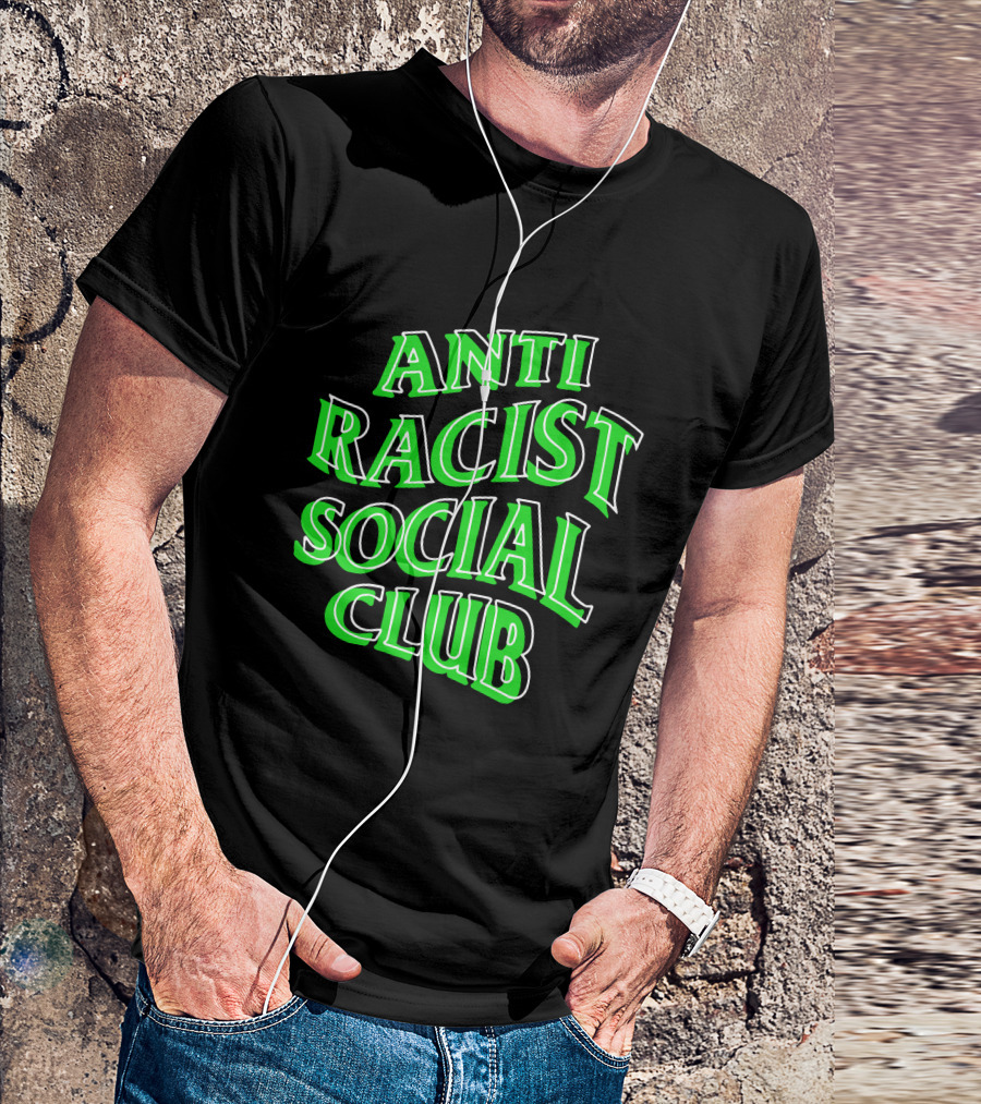Anti Racist Social Club Green Text T-Shirt
