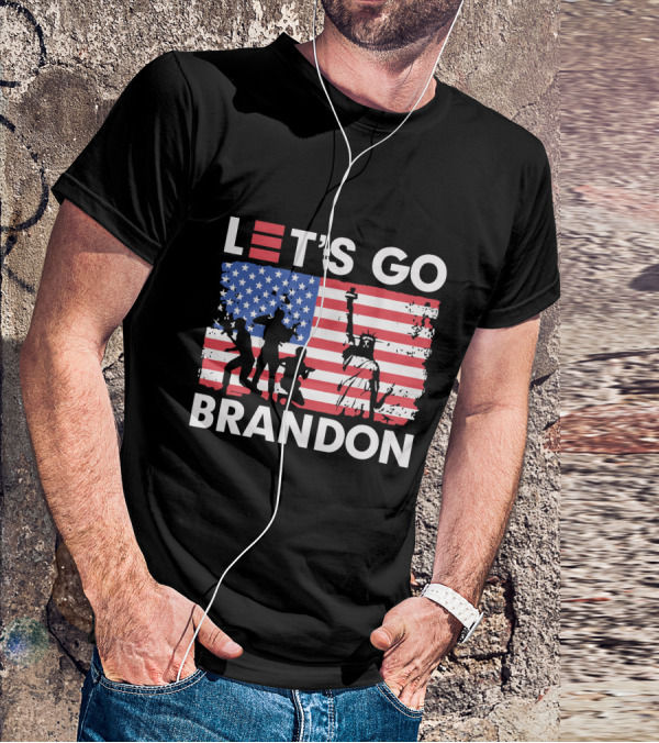 Let's Go Brandon American Flag Statue Of Liberty T-Shirt