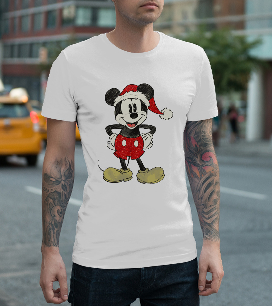 Mickey Mouse Santa Hat Christmas Disney T-Shirt