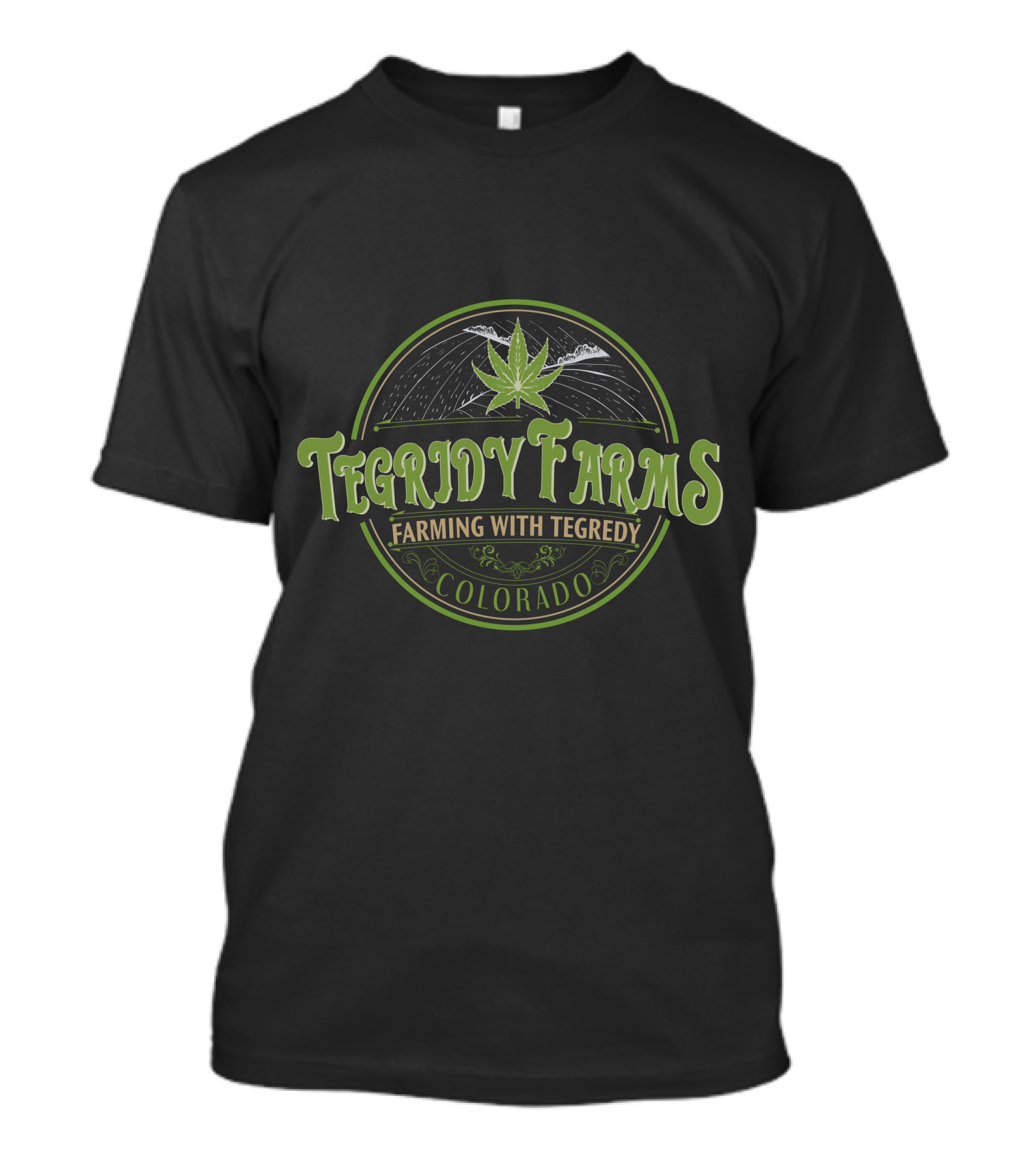 Tegridy Farms Farming With Tegridy Colorado Vintage Logo Cannabis Leaf T-Shirt