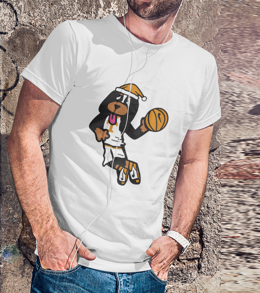 Tennessee Vols Smokey Basketball Santa Holiday Mascot Dunk T-Shirt