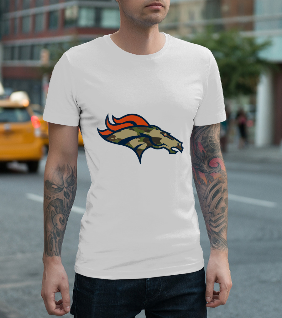 Denver Broncos Camo Horsehead Emblem T-Shirt