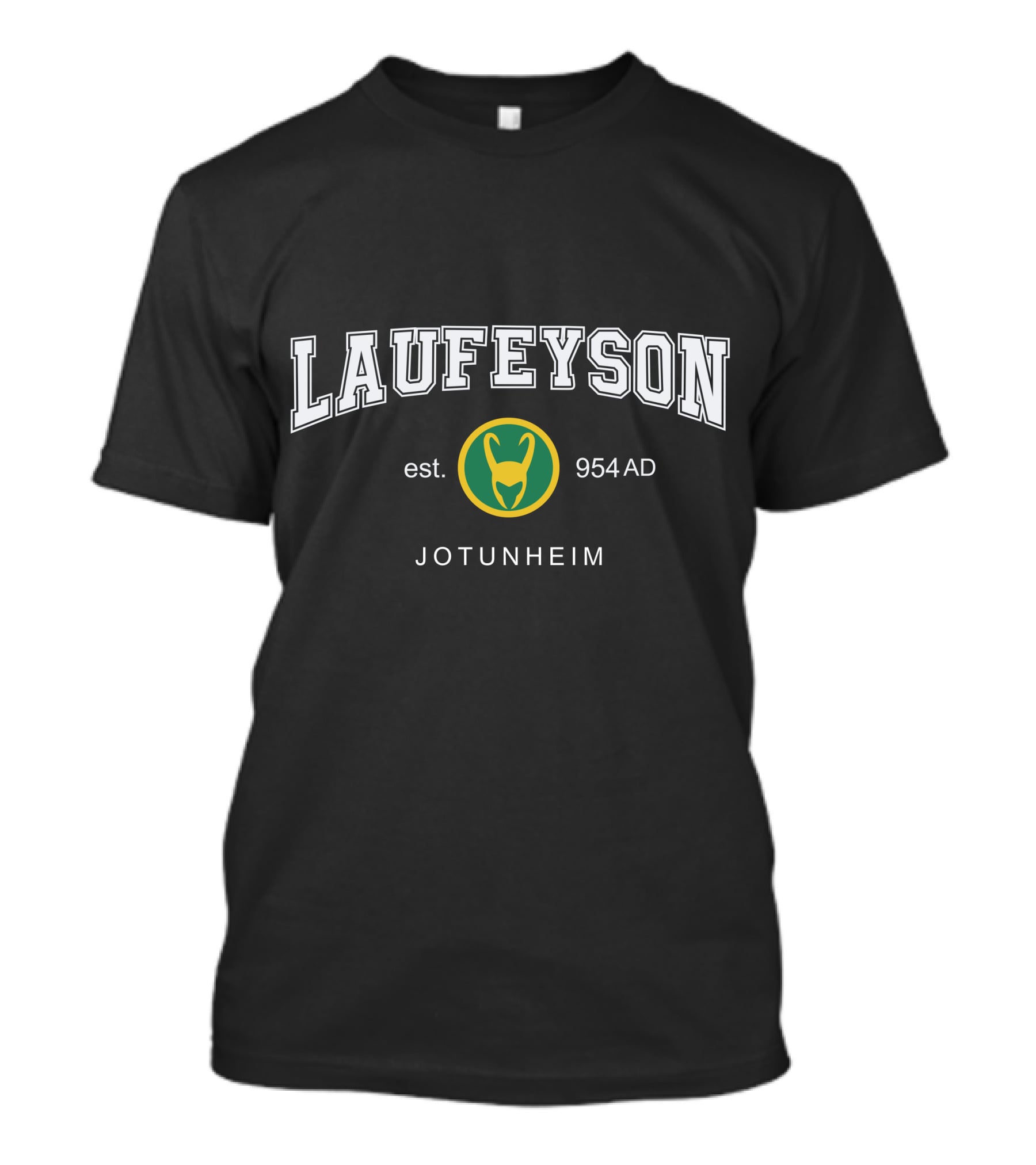 Laufeyson Est 954 AD Jotunheim Green Helmet T-Shirt