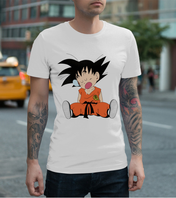 Baby Goku Sleepy Orange Gi Krillin Kanji Bubblegum Drool T-Shirt