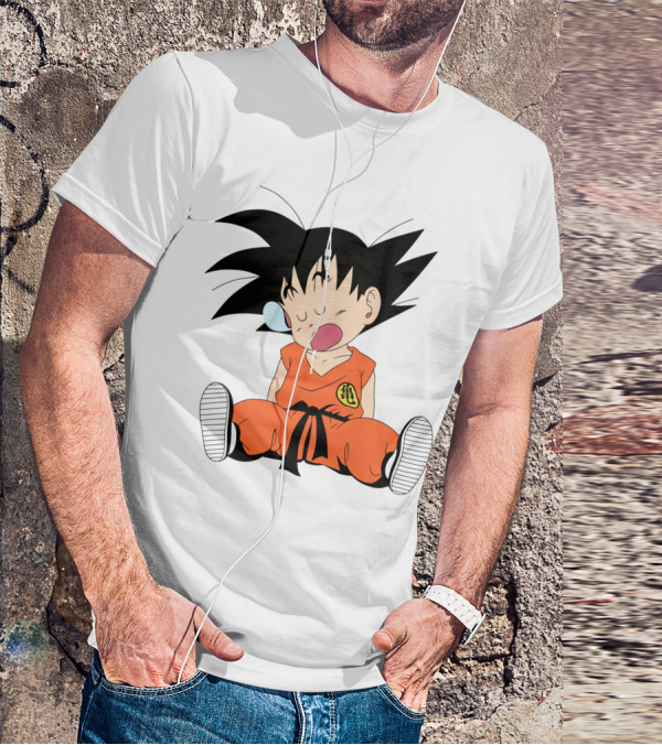 Baby Goku Sleepy Orange Gi Krillin Kanji Bubblegum Drool T-Shirt