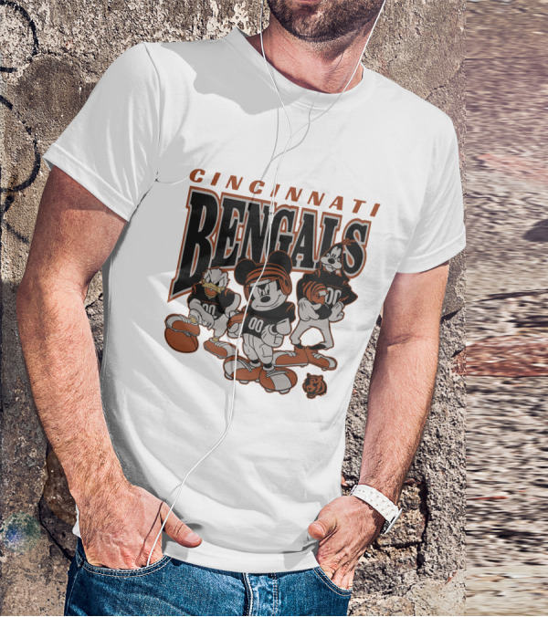 Cincinnati Bengals Disney Characters Vintage NFL Football T-Shirt