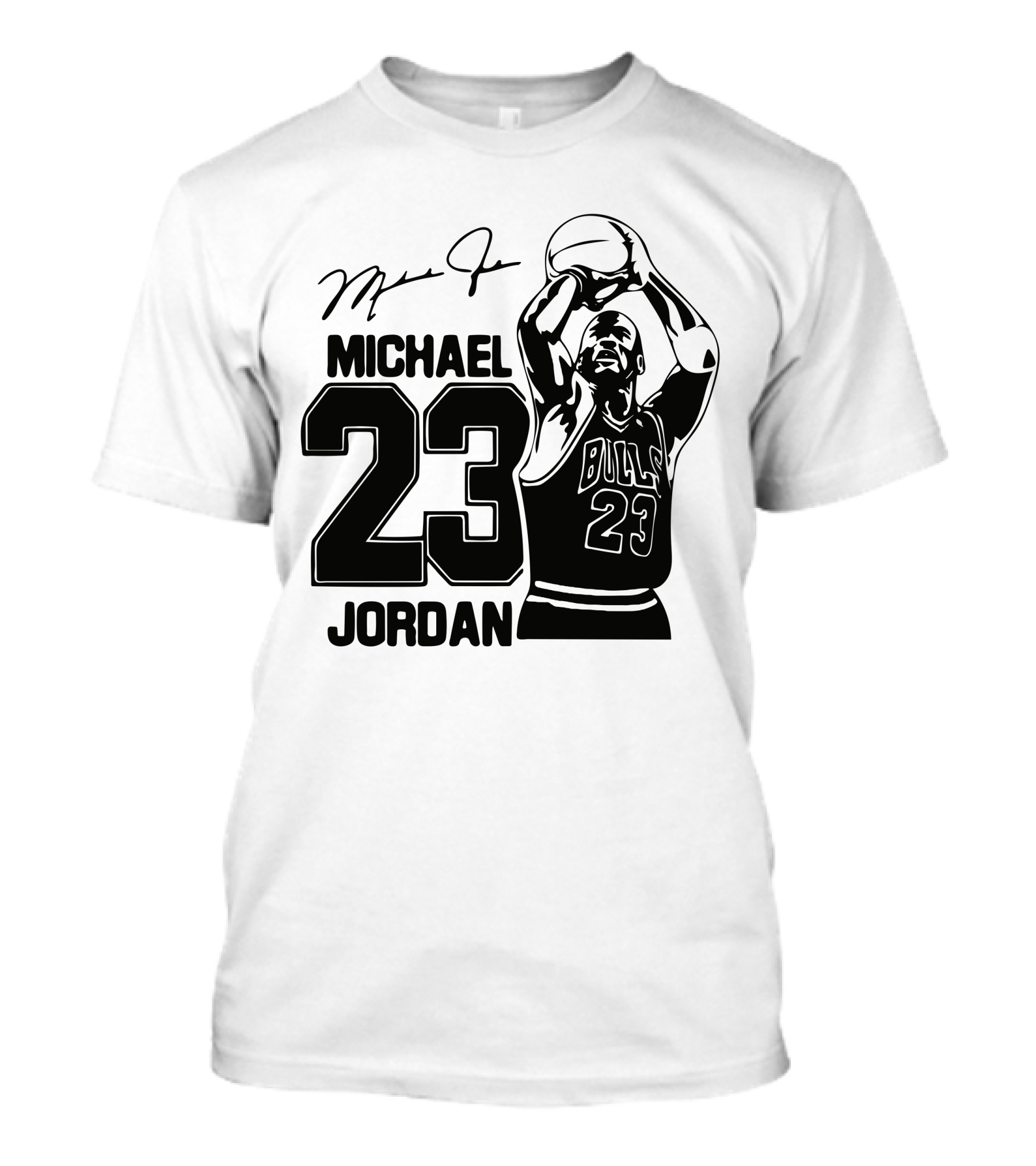 Michael Jordan 23 Bulls Basketball Signature T-Shirt