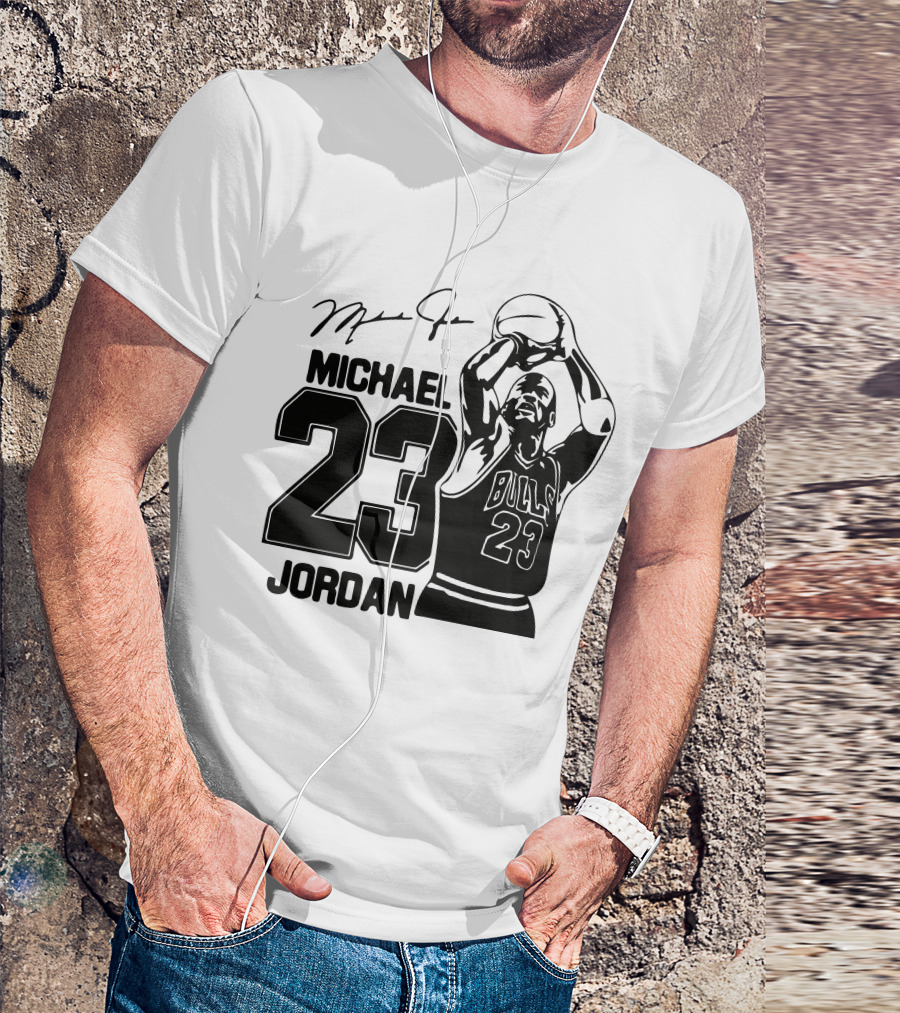 Michael Jordan 23 Bulls Basketball Signature T-Shirt