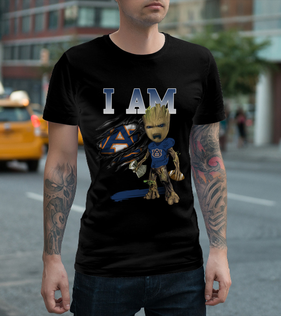 I Am Au Auburn Groot Football Avengers T-Shirt