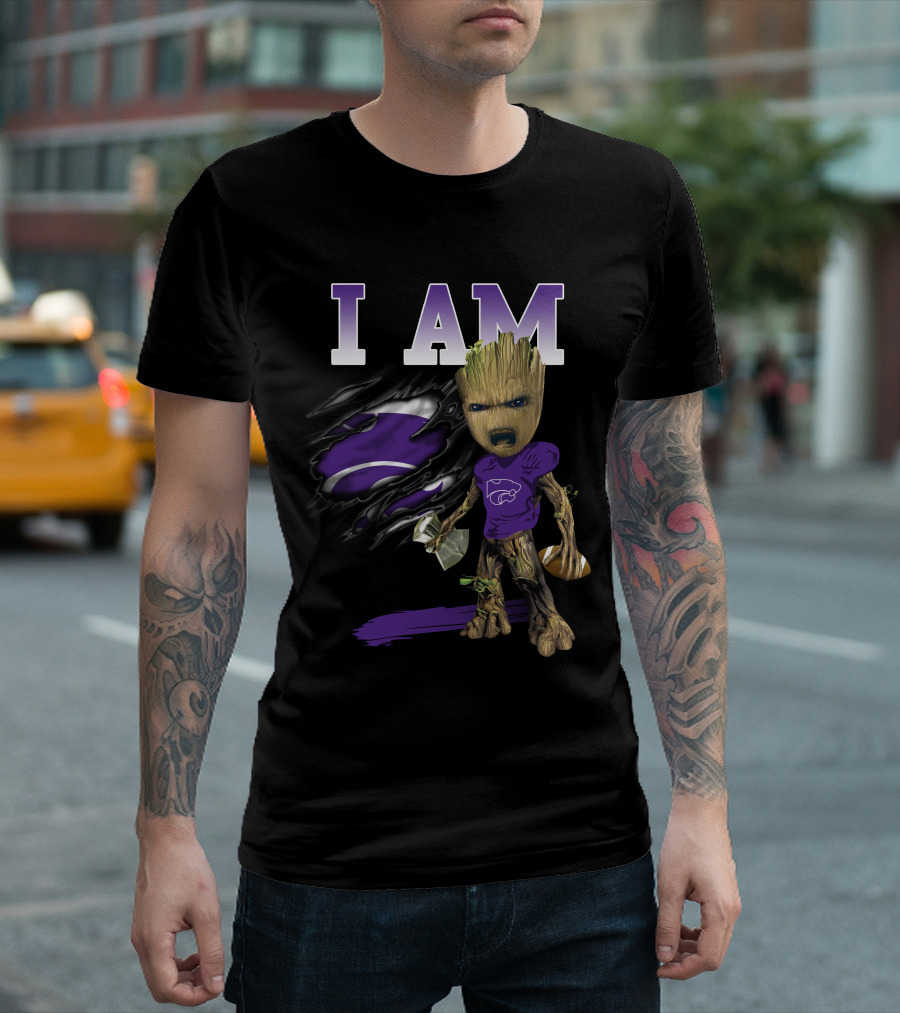 I Am Groot Kansas State Wildcat Football Fan T-Shirt