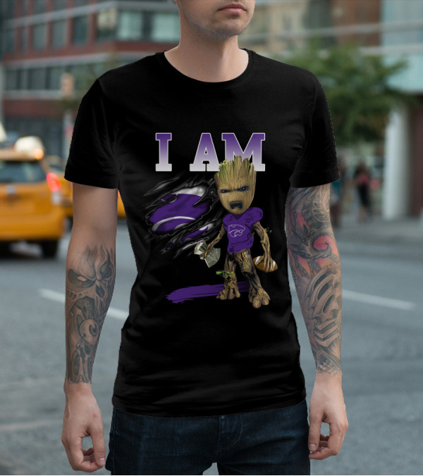 I Am Groot Kansas State Wildcat Football Fan T-Shirt