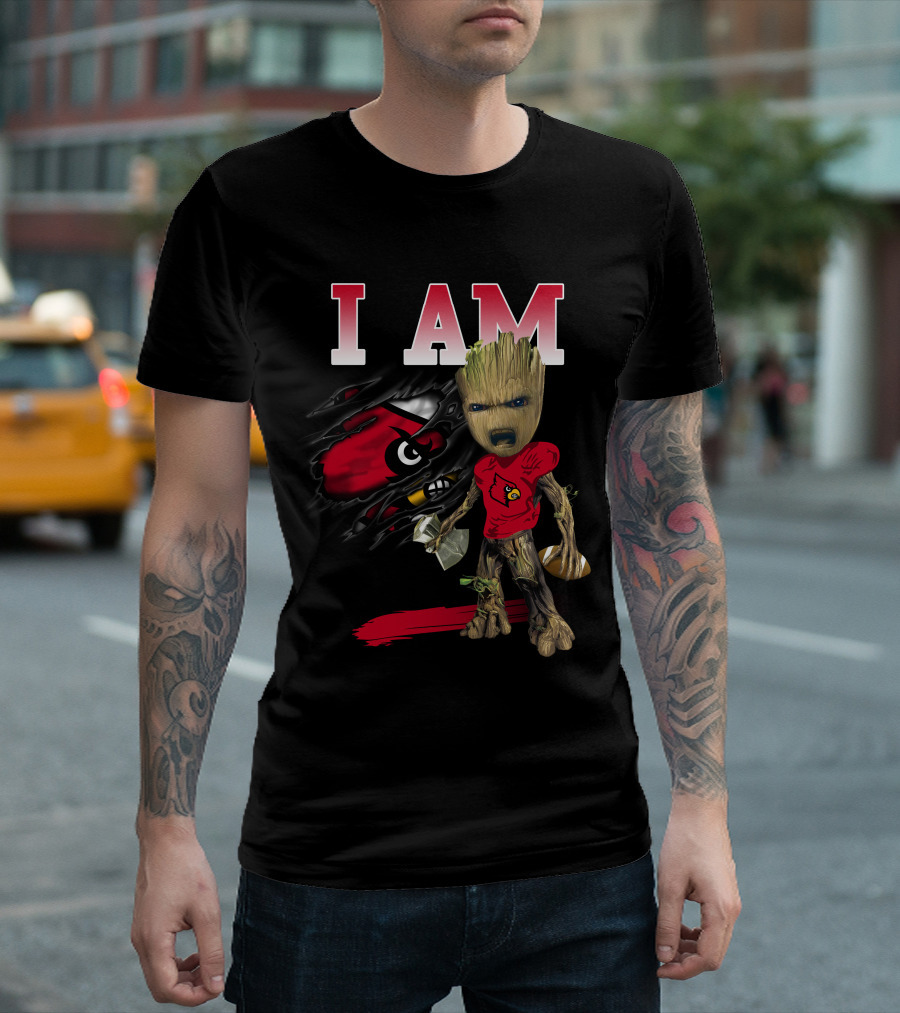 I Am Groot Louisville Cardinals Football Fan T-Shirt