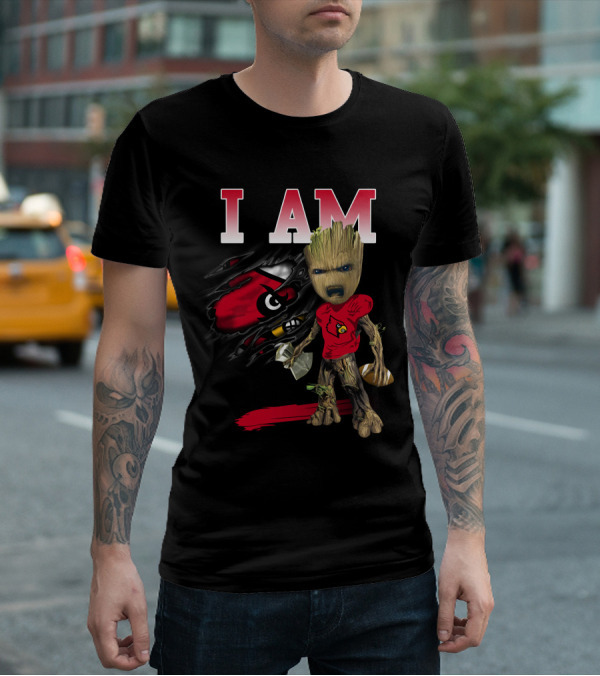 I Am Groot Louisville Cardinals Football Fan T-Shirt