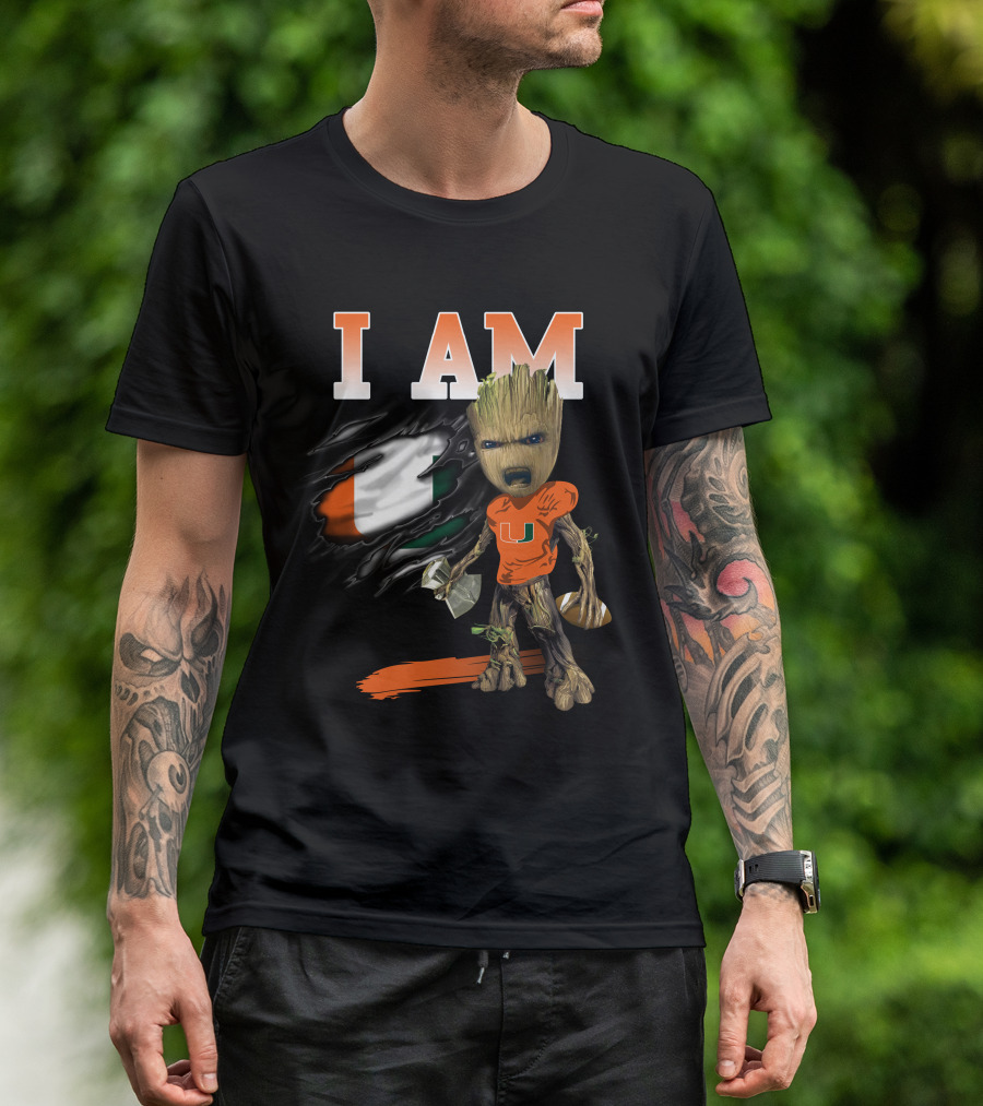 I Am Um Groot Football Hammer U T-Shirt