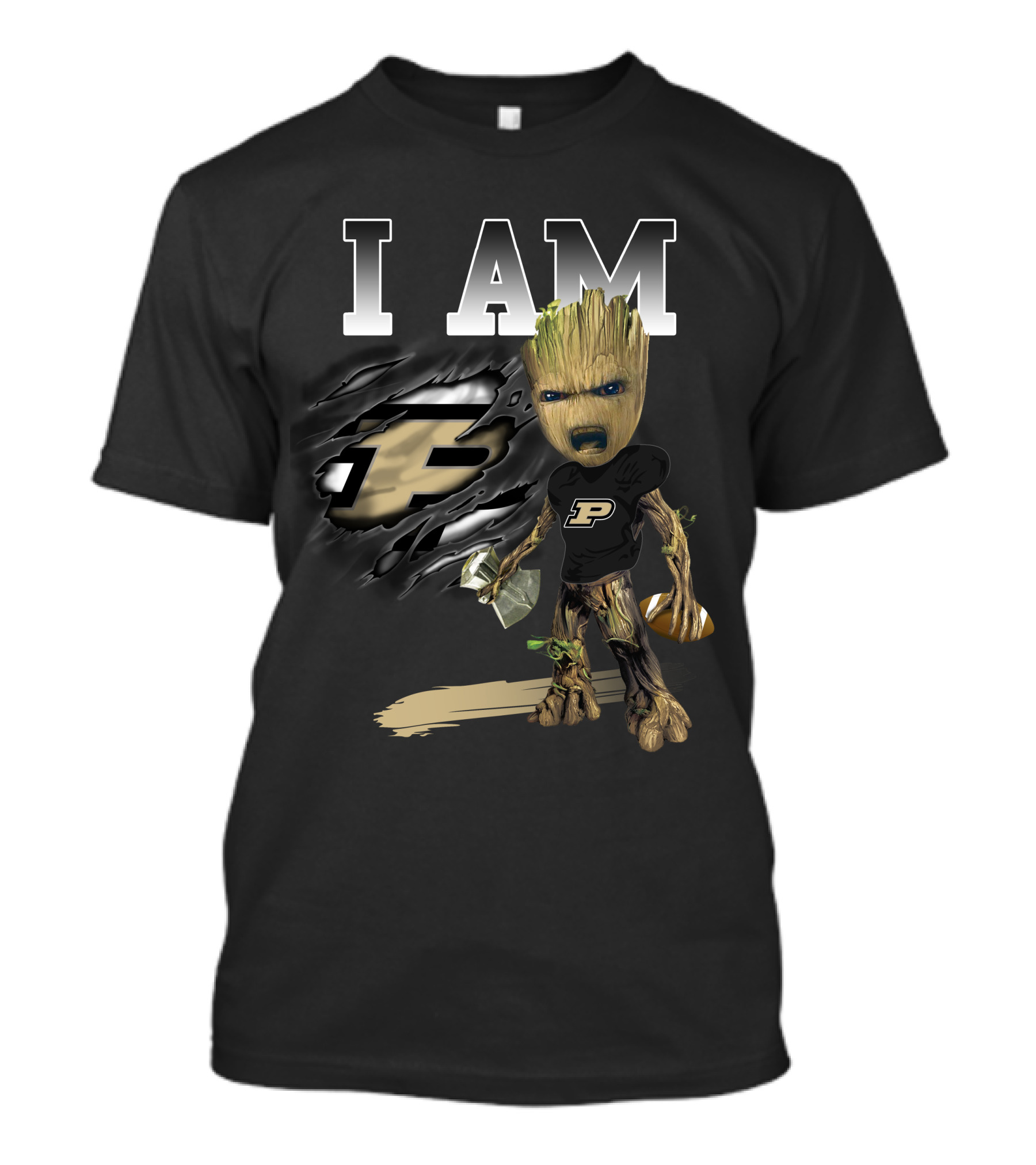 I Am Groot Purdue Boilermakers Football Avengers Crossover T-Shirt