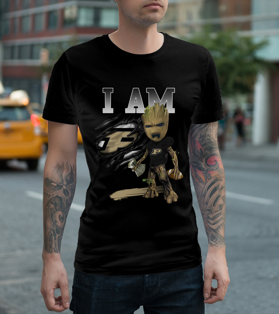 I Am Groot Purdue Boilermakers Football Avengers Crossover T-Shirt